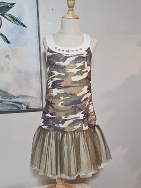 3 for $20 💖 Lipstik Girls Camo Sequin Tutu Dress Sz 8